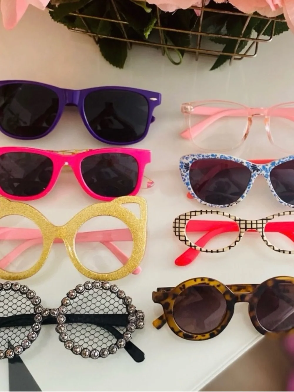 Girls Fashion Sunglasses Bundle - Pink, Gold, Purple, Black, Blue, Red